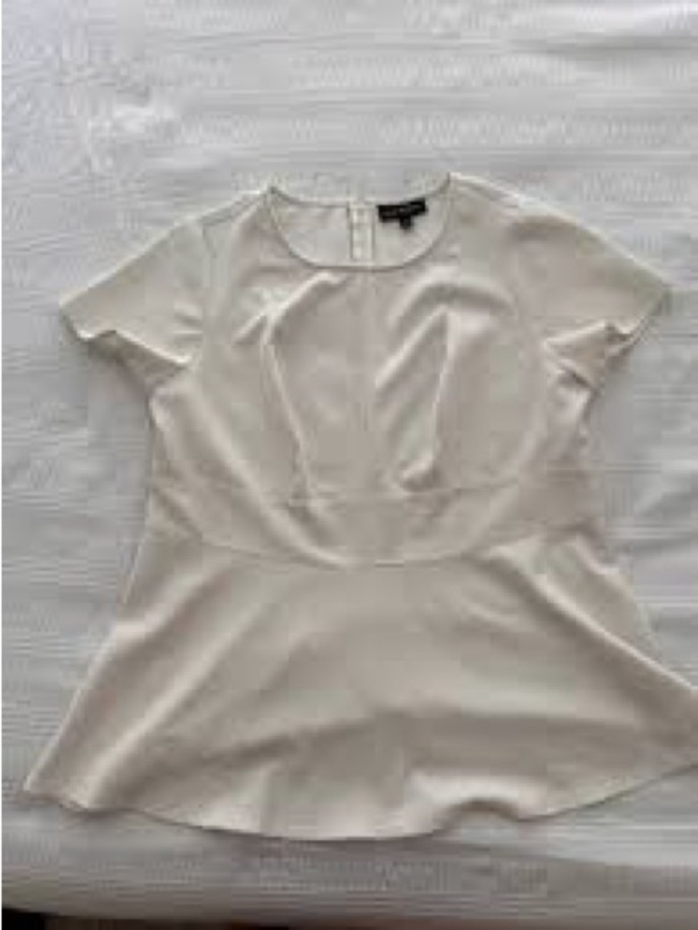 Women's White Short Sleeve Peplum Top